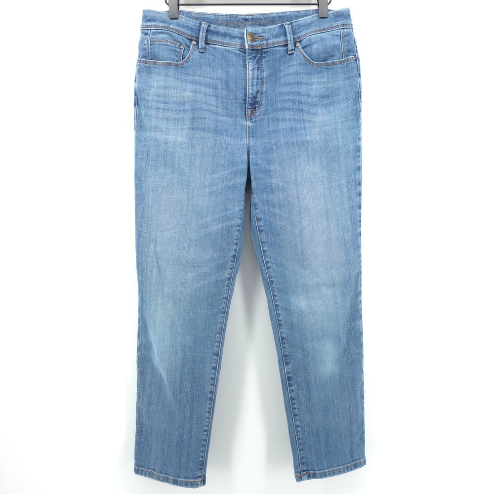 Chico's Womens‎ Jeans So Slimming Girlfriend Crop 0.5 (US 6) Medium Blue Denim